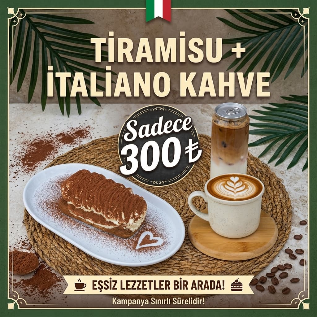 Tiramisu + İtaliano Kahve 300 ₺